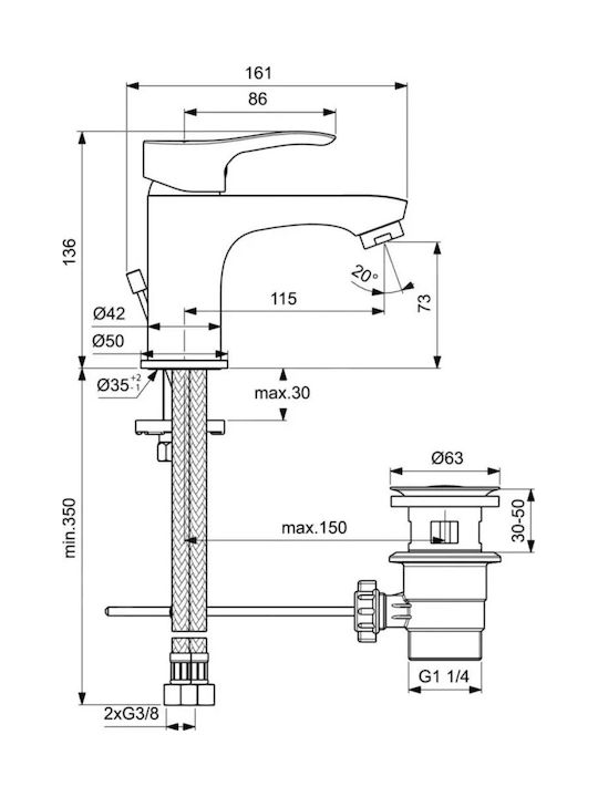 Ideal Standard Mischung Waschbeckenarmatur