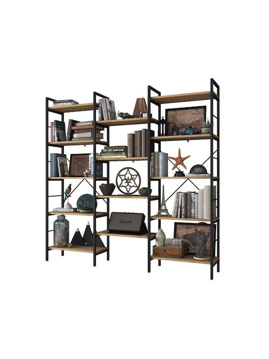 Metal Wall Bookcase Brown 172x30cm