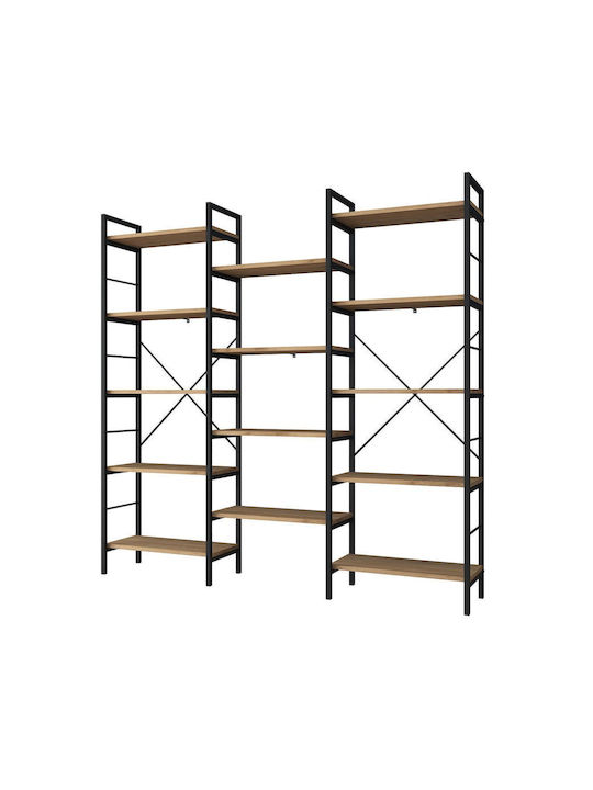 Metal Wall Bookcase Brown 172x30cm