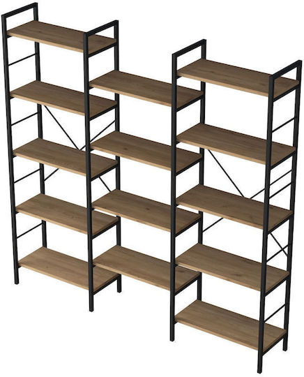Metal Wall Bookcase Brown 172x30cm