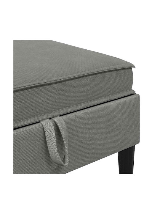 Living Room Stools With Storage Space Upholstered In Dark Gray Velvet