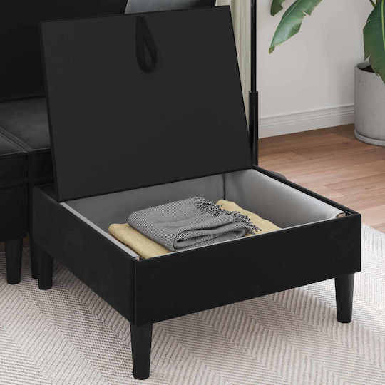 vidaXL Hocker Für Das Wohnzimmer Mit Stauraum Mit Samt Schwarz