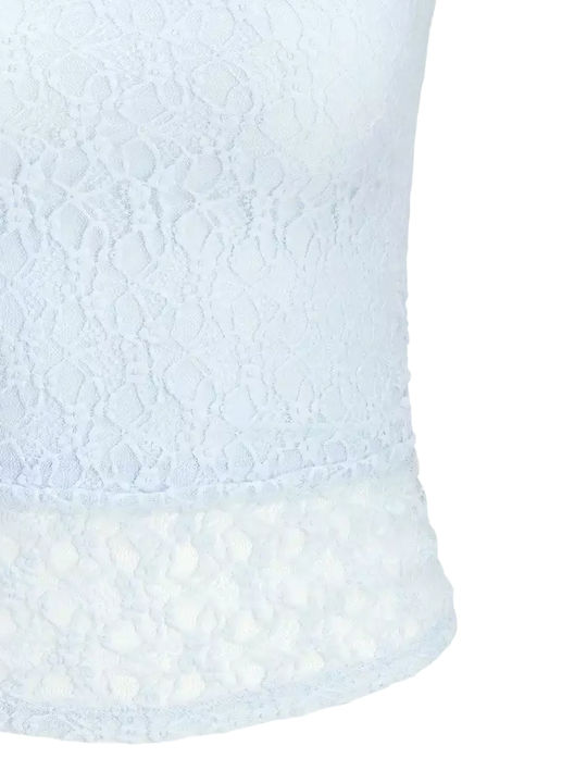Women's Strapless Blouse Light Blue