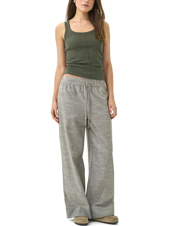 Women's Cotton Sleeveless Khaki Blouse