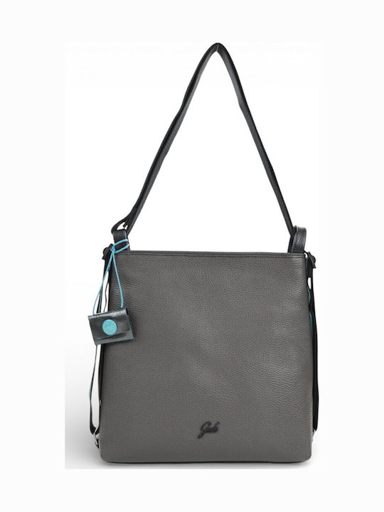 Leather Women's Backpack Gray
