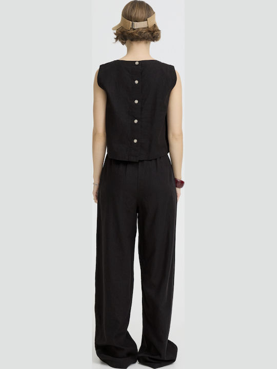Women's Summer Linen Blouse Meteorite