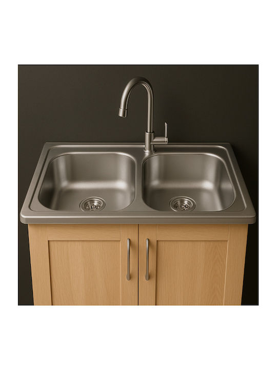 Deante Ένθετος Νεροχύτης Inox Μ80xΠ50cm Γκρι