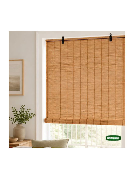 Grasher Bamboo Shading Blind In Brown Colour W90xH180cm