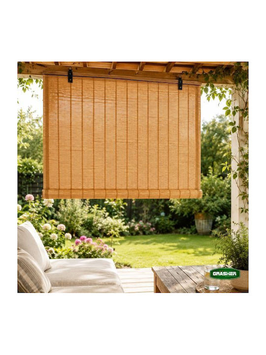 Grasher Bamboo Shading Blind In Brown Colour W90xH180cm