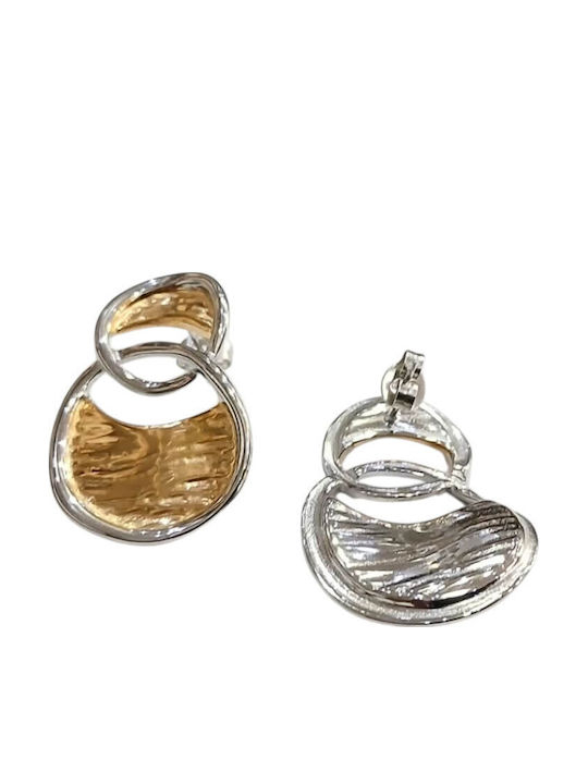 Kalliopi Silver Gold Plated Steel Stud Earrings