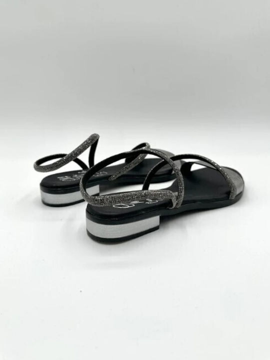 Leather Women's Flat Sandals Black