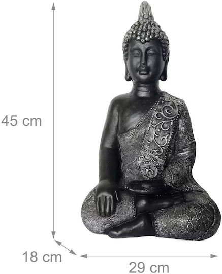Relaxdays Buddha Statue 45x18x29cm Antique Style Indoor Outdoor Use