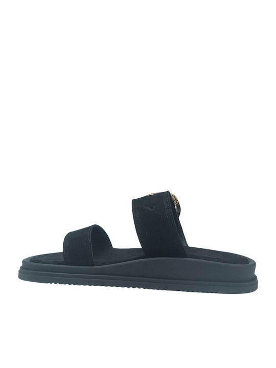 Damen Flache Sandalen Schwarz