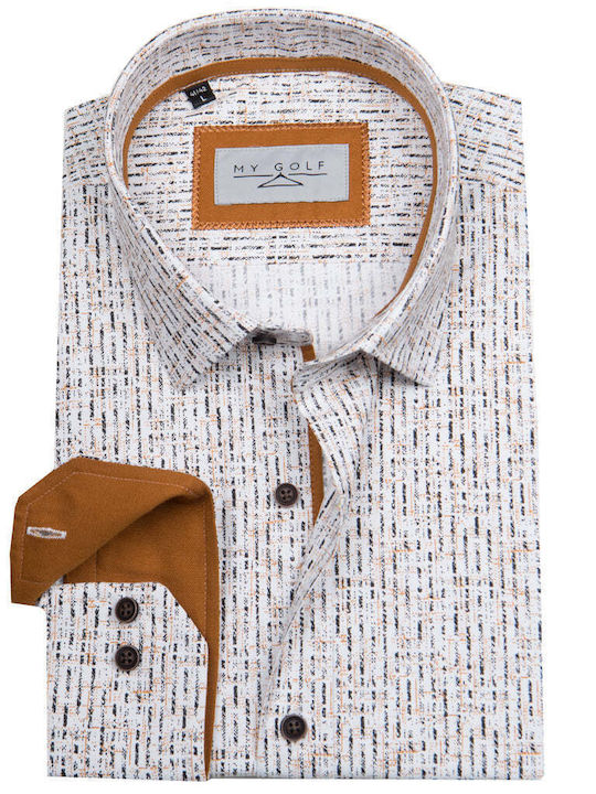 Long Sleeve Cotton Shirt in Regular Fit White