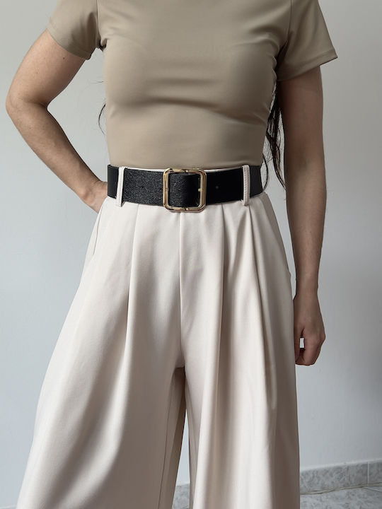 Women's High Rise Pantaloons with Rubber Band Beige