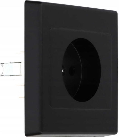 Single Socket Without Grounding Ip20 16a 250v Flush-mounted Matte Black