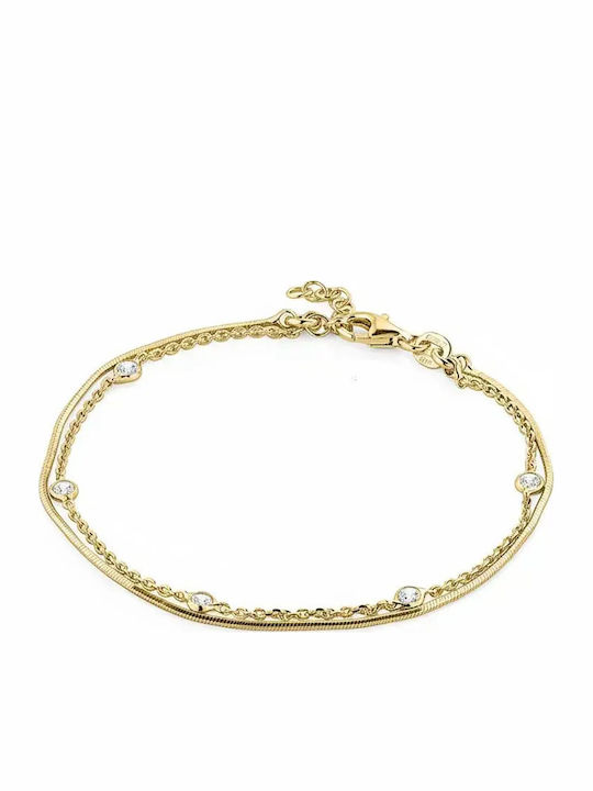 Vogue Damen Armband Kette aus Silber Vergoldet mit Zirkon