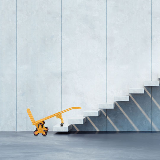 Relaxdays Hand Truck Climbing Stairs Yellow Yellow Black Silver 124x77x54 Cm