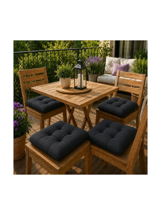 Μαξιλάρι Καρέκλας Κήπου Black 4τμχ 40x40εκ.