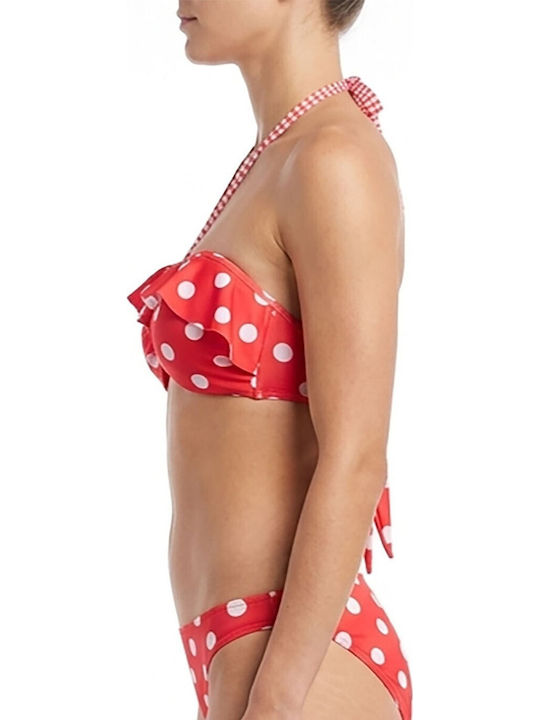 Top De Bikini Fără Bretele Portocaliu