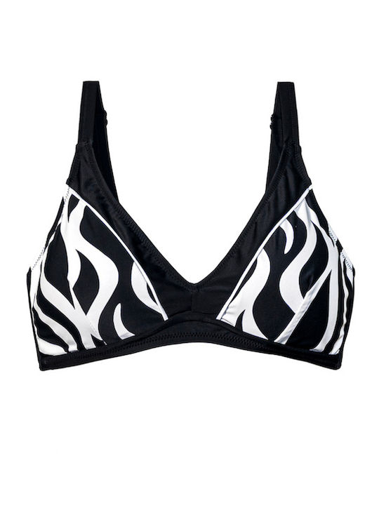 Bikini Triangle Animal Print Black