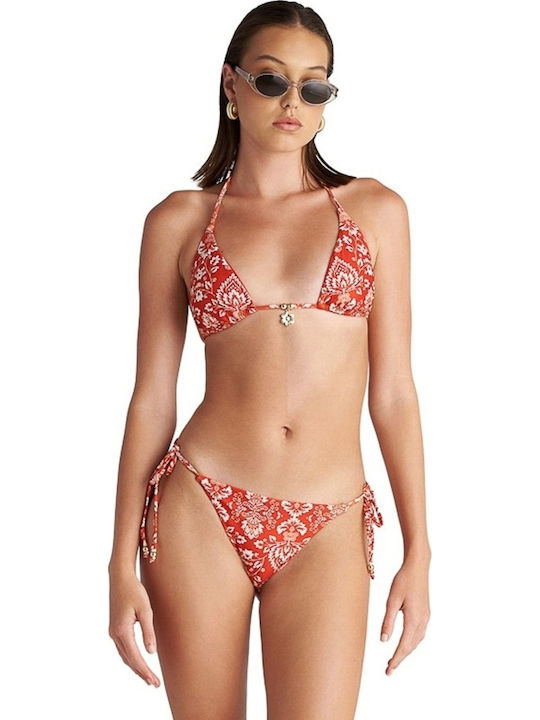 Bikini Τριγωνάκι B Cup με Ενίσχυση Floral Πορτοκαλί