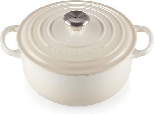 Le Creuset Deep Cast Iron Stockpot Meringue 6.7L / 28cm