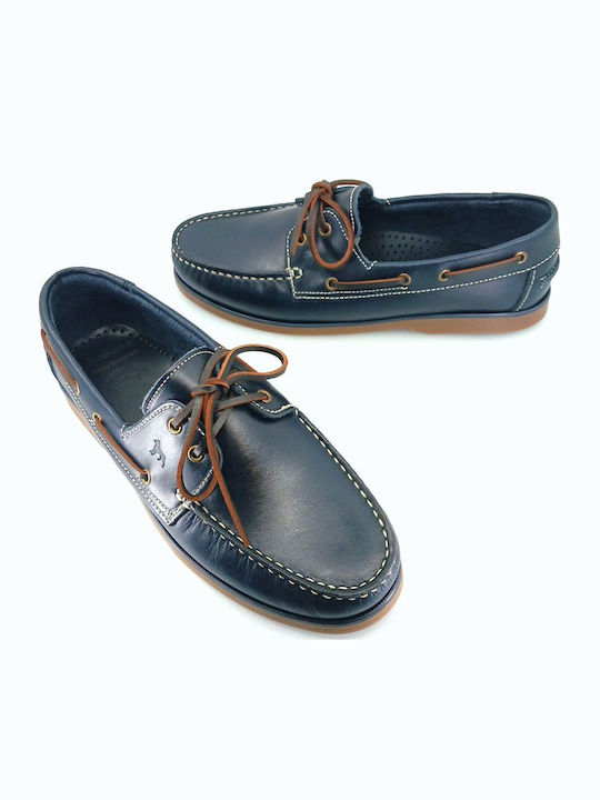 Leder Herren Bootsschuhe in Blau Farbe