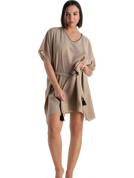 Rachel Damen Mini Kaftan Damenbademode Beige