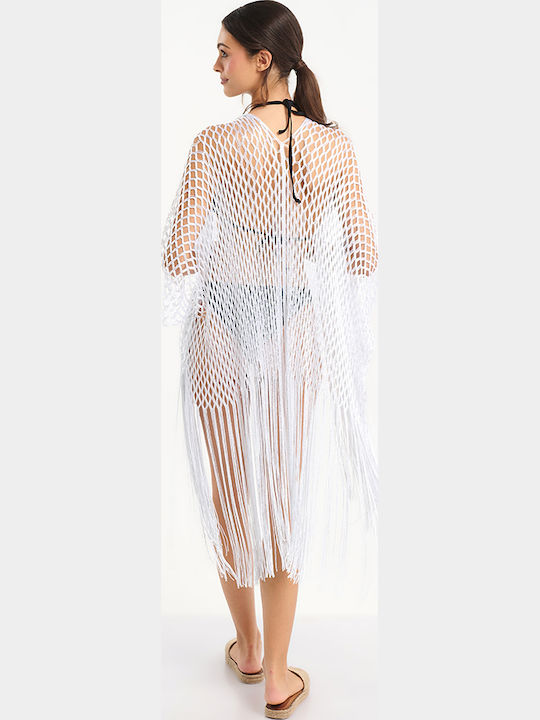 Ble Resort Collection Γυναικείο Κιμονό Παραλίας Ασημί