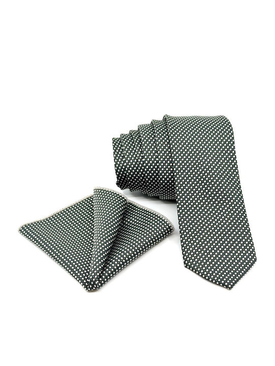 Legend Accessories Set Herren Krawatte Seide mit Mustern in Grün Farbe