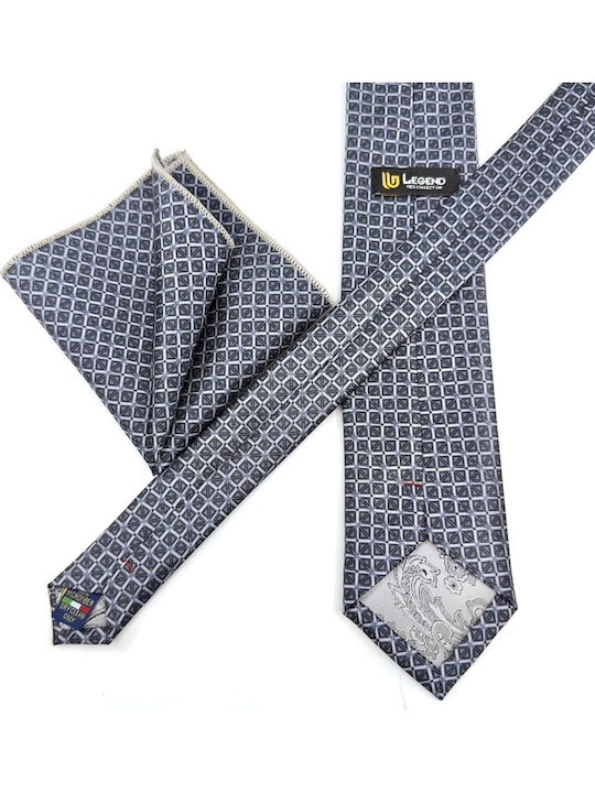 Legend Accessories Männer Krawatte Seide mit Mustern in Silber Farbe