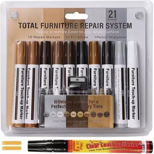 Set 11 Möbelparkett-Reparaturmarkierungen