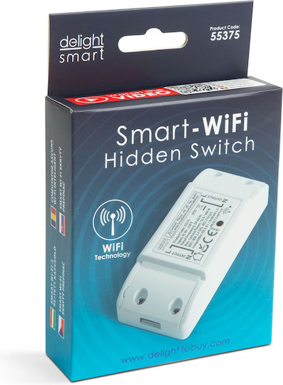 Comutator Inteligent Wi-Fi 16A 90-250V Compatibil Alexa Google Home Control Prin Aplicație Alb