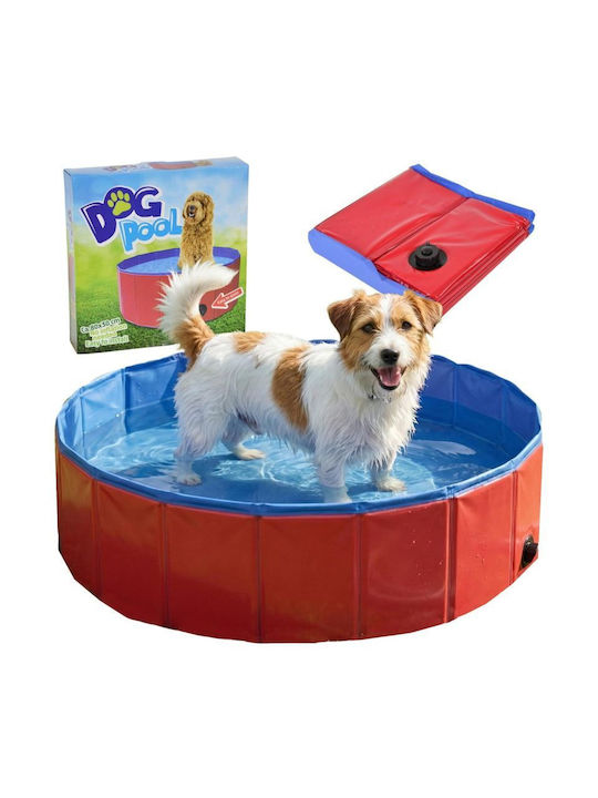 Foldable Garden Dog Pool Small Medium 80cm Red 1 Piece