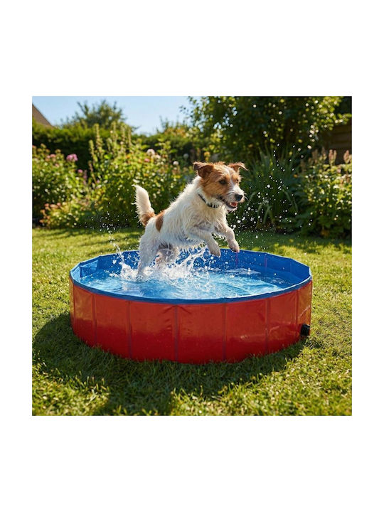 Foldable Garden Dog Pool Small Medium 80cm Red 1 Piece