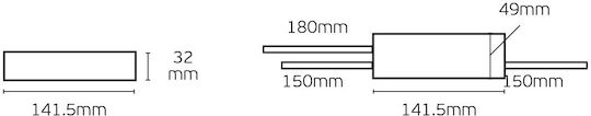 VK Lighting Ρυθμιζόμενο Dimmable Τροφοδοτικό LED Στεγανό IP67 Ισχύος 60W με Τάση Εξόδου 24V