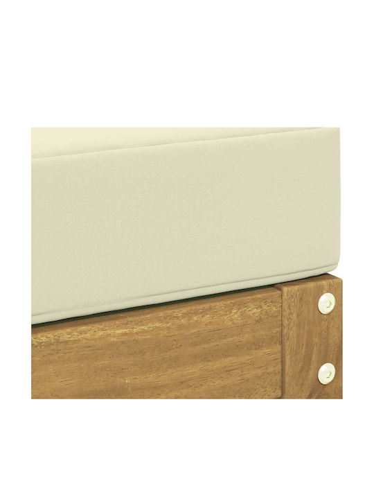 Outdoor Wooden Bench With Cushions 80x43x45cm