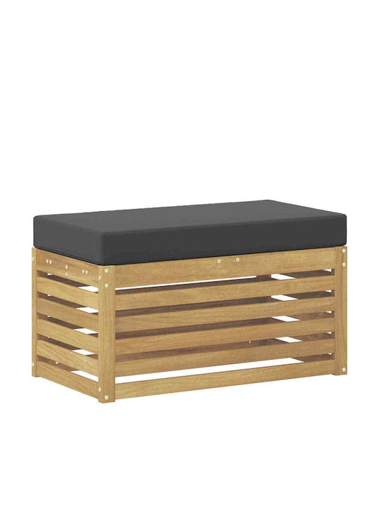 Outdoor Wooden Bench With Cushions 80x43x45cm