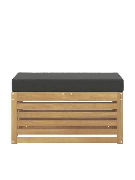Outdoor Wooden Bench With Cushions 80x43x45cm