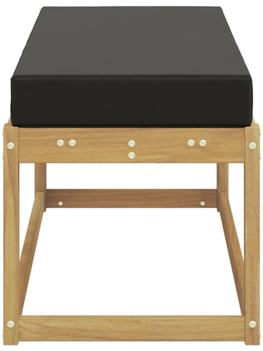 Outdoor Wooden Bench With Cushions 115x43x45cm