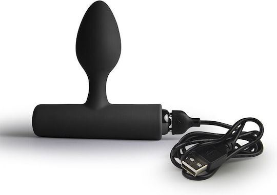 Rocks Off Slim Anal Plug with Vibration Black