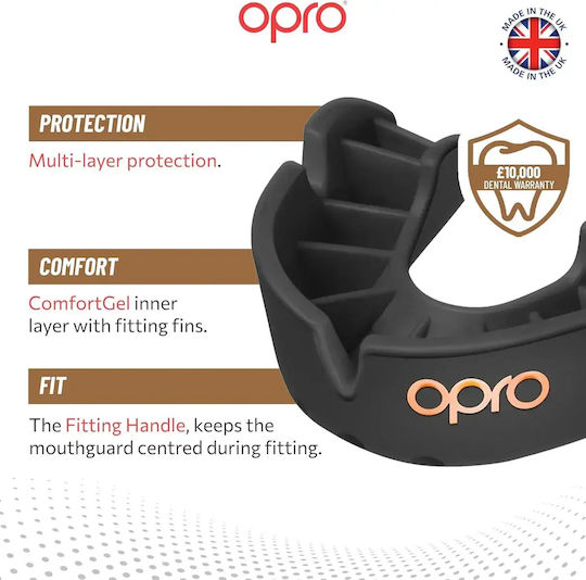 Kindermaske Opro UFC Bronze Level Schutzmaske für den Mund Schwarz Junior