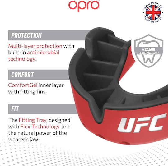 Mouthguards Opro UFC Silver Level Mouthguard Red Black Junior