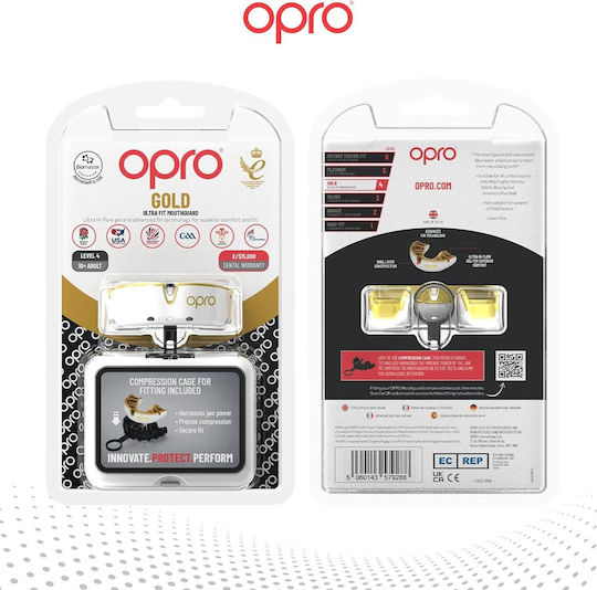 Μασέλα Opro Gold Level Self-fit Youth Mouthguard White Gold