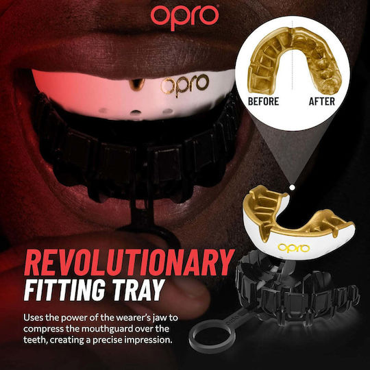 Μασέλα Opro Gold Level Self-fit Youth Mouthguard White Gold