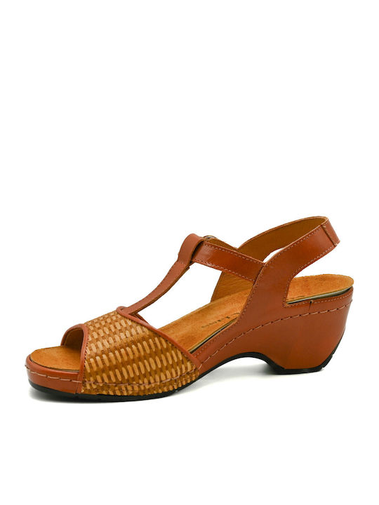 Leather Women's Sandals Anatomic Tabac Brown