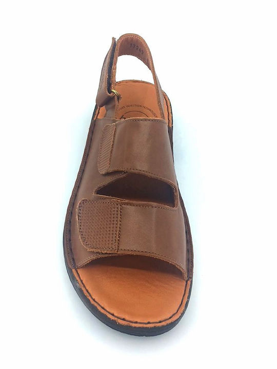 Leder Herrensandalen in Schwarz Farbe