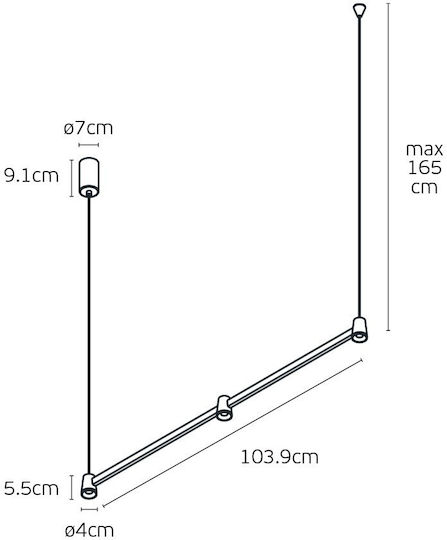 VK Lighting Висящо Осветително Тяло Златисто LED с Топло Бяла Светлина