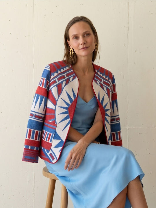 Nema Resort Wear Langes Damen Blazer Royal Blue